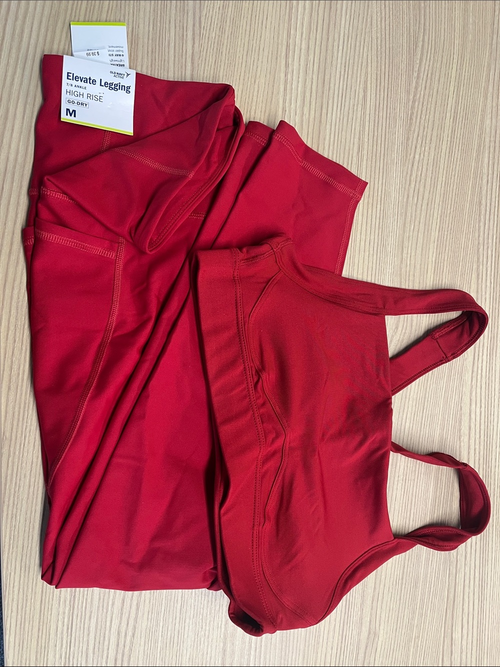 Old Navy Elevate Legging & Sports Bra Set - Red - M